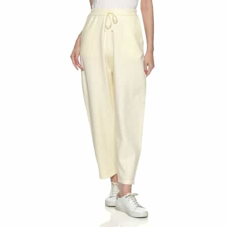 セットアップ ウォッシャブル カーブデザインニットパンツ