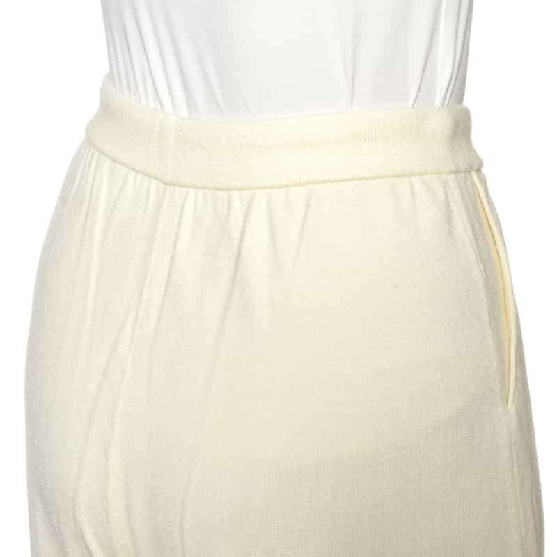 BARNEYS NEW YORK セットアップ ウォッシャブル カーブデザインニットパンツ IVORY