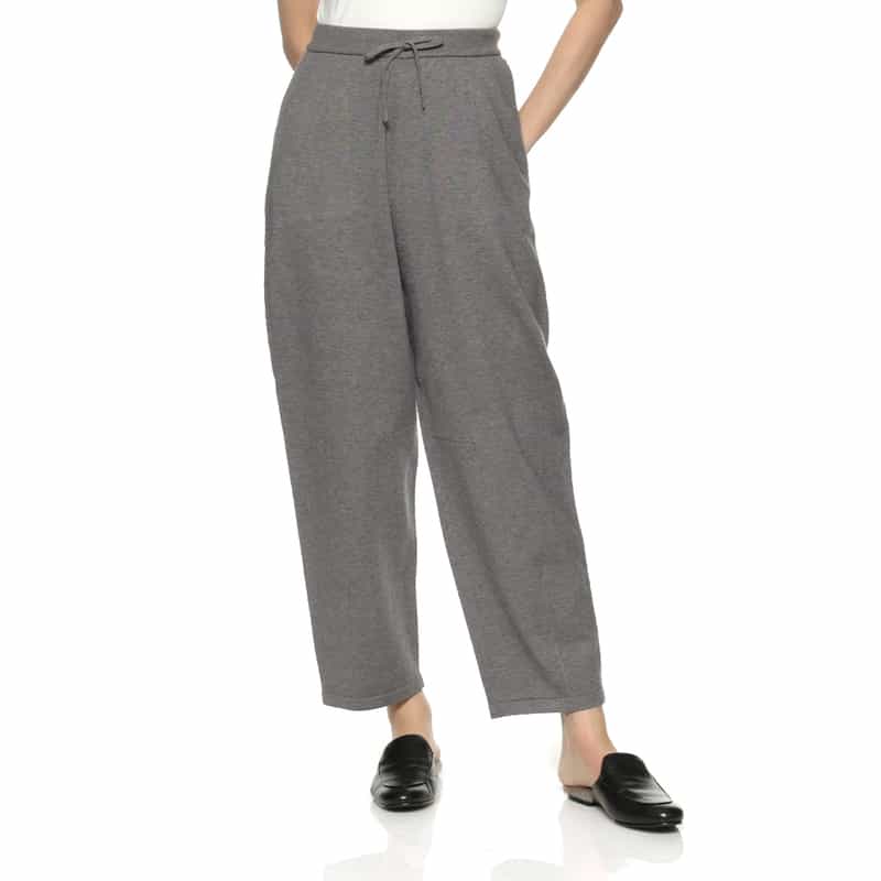 セットアップ ウォッシャブル カーブデザインニットパンツ