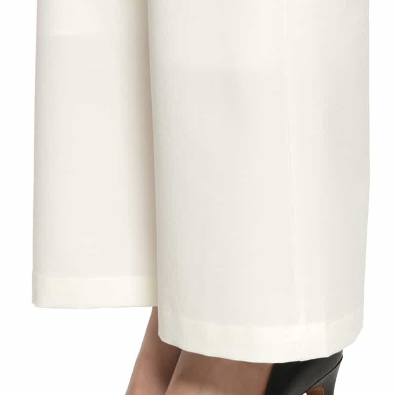 BARNEYS NEW YORK ウォッシャブル セミフレアパンツ WHITE