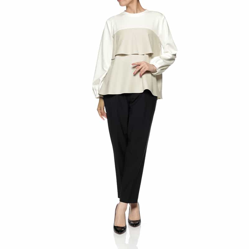 BARNEYS NEW YORK ウォッシャブル ペプラムデザインカットソー IVORY