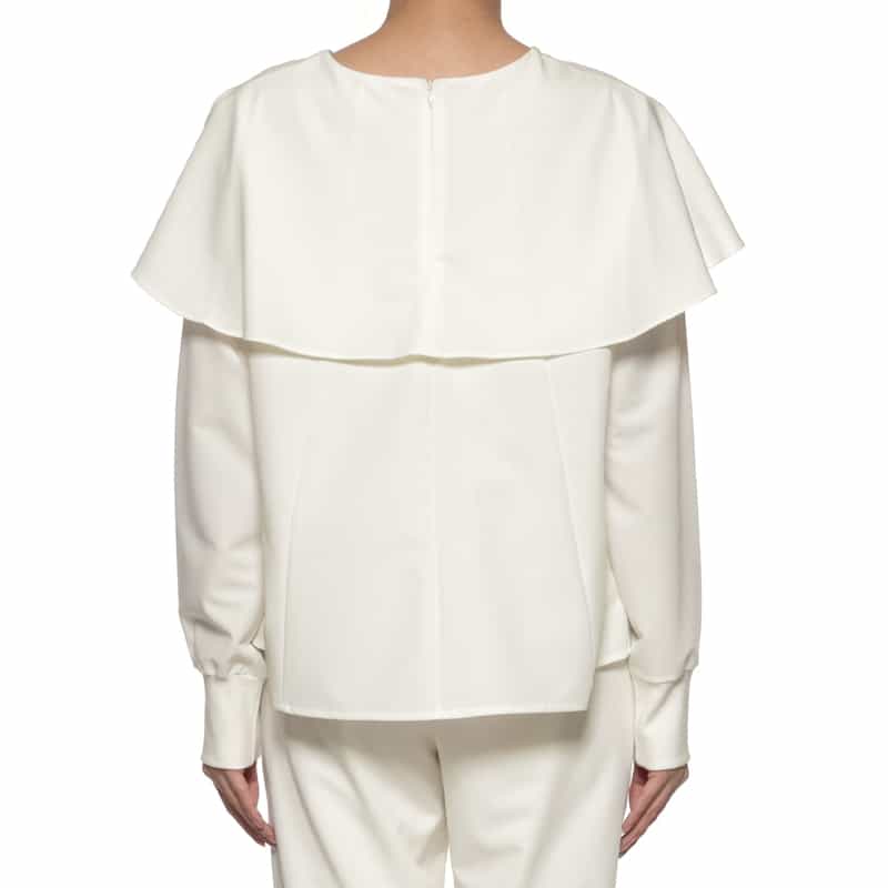 BARNEYS NEW YORK セットアップ ウォッシャブル デザインカラーブラウス WHITE