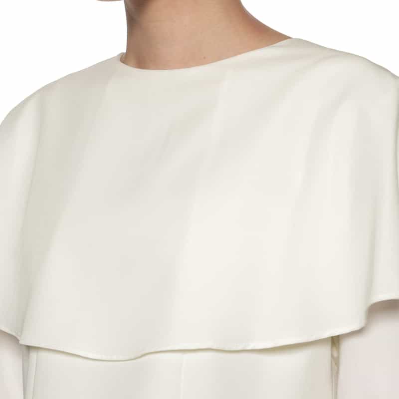 BARNEYS NEW YORK セットアップ ウォッシャブル デザインカラーブラウス WHITE