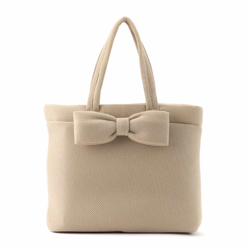 BARNEYS NEW YORK リボン付きトートバッグ BEIGE