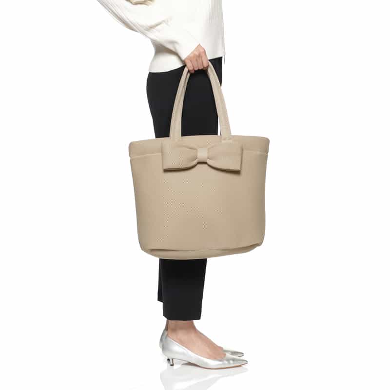 BARNEYS NEW YORK リボン付きトートバッグ BEIGE