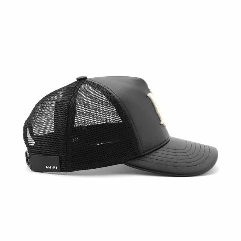 AMIRI AMIRI＜アミリ＞ ロゴ入りレザーキャップ BLACK