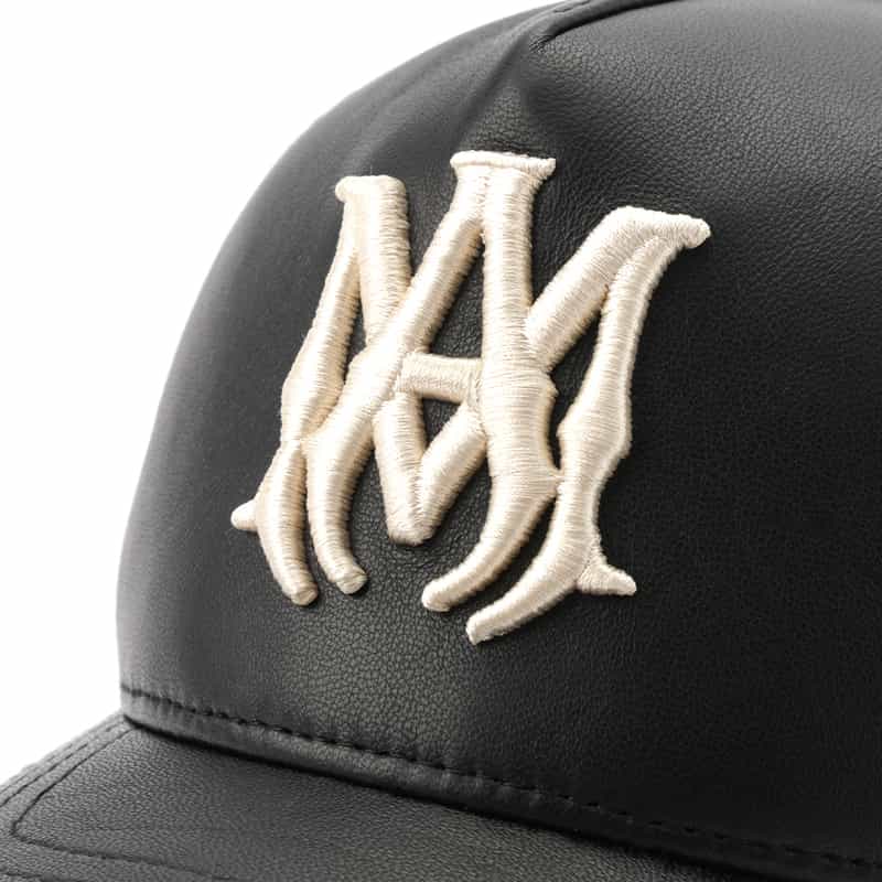 AMIRI AMIRI＜アミリ＞ ロゴ入りレザーキャップ BLACK