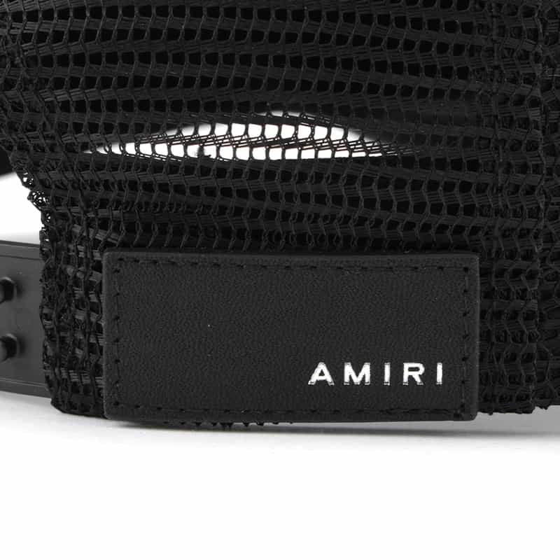 AMIRI AMIRI＜アミリ＞ ロゴ入りレザーキャップ BLACK