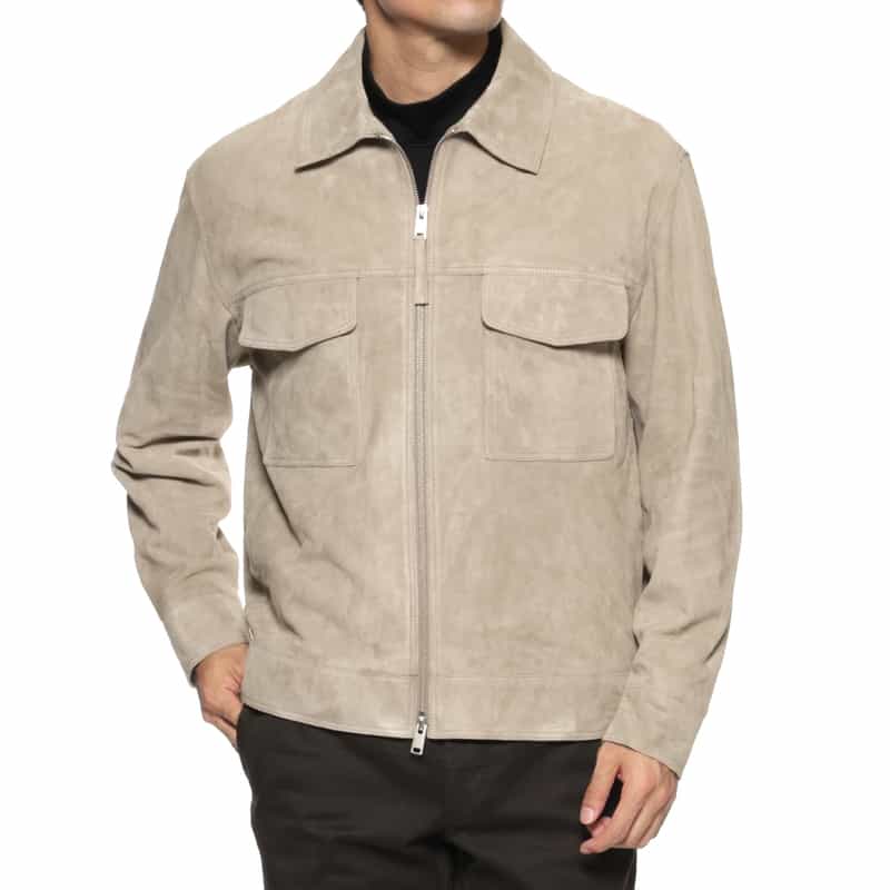 ARMA ARMA＜アルマ＞ スエード素材ジップアップブルゾン BEIGE