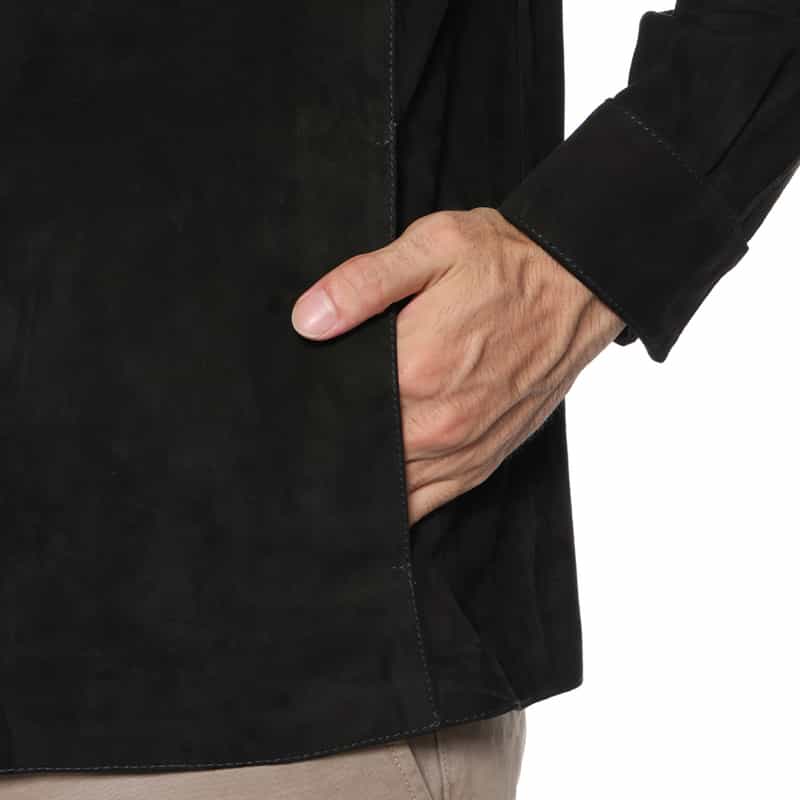 ARMA ARMA＜アルマ＞ バーニーズ　ニューヨーク限定スエード素材シャツジャケット BLACK