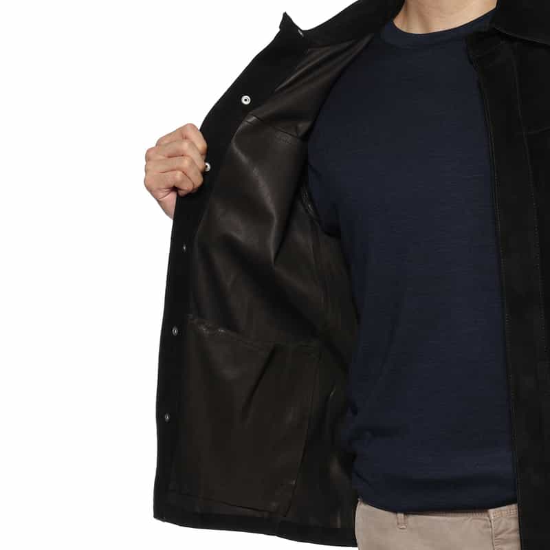 ARMA ARMA＜アルマ＞ バーニーズ　ニューヨーク限定スエード素材シャツジャケット BLACK