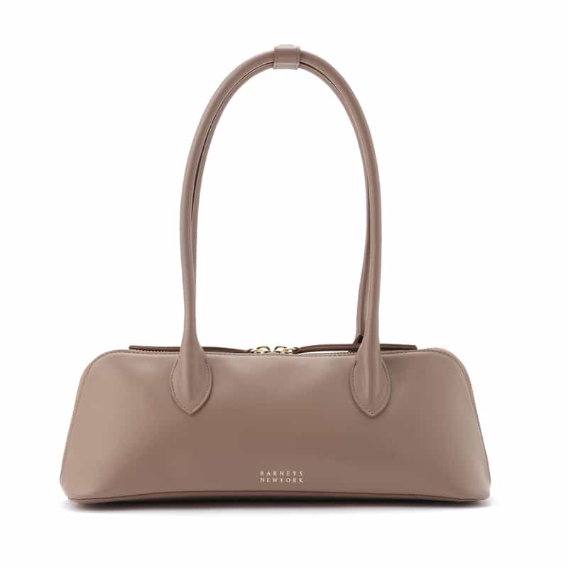 BARNEYS NEW YORK レザー ロングハンドルバッグ BEIGE