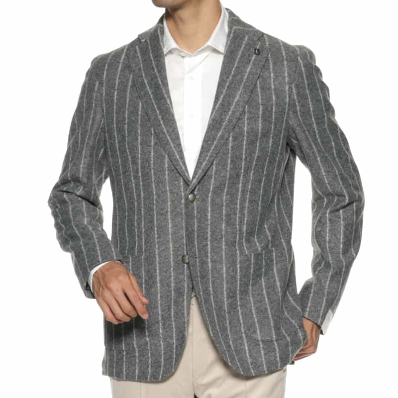 BRERAS BRERAS＜ブレラス＞ ストライプ柄テーラードジャケット"VENEZIA" GRAY