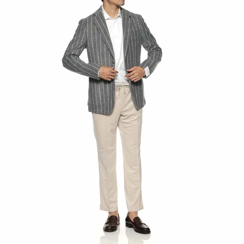 BRERAS BRERAS＜ブレラス＞ ストライプ柄テーラードジャケット"VENEZIA" GRAY