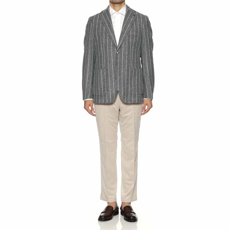 BRERAS BRERAS＜ブレラス＞ ストライプ柄テーラードジャケット"VENEZIA" GRAY