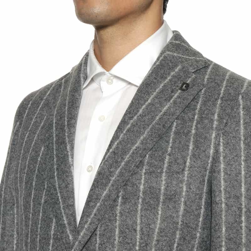 BRERAS BRERAS＜ブレラス＞ ストライプ柄テーラードジャケット"VENEZIA" GRAY