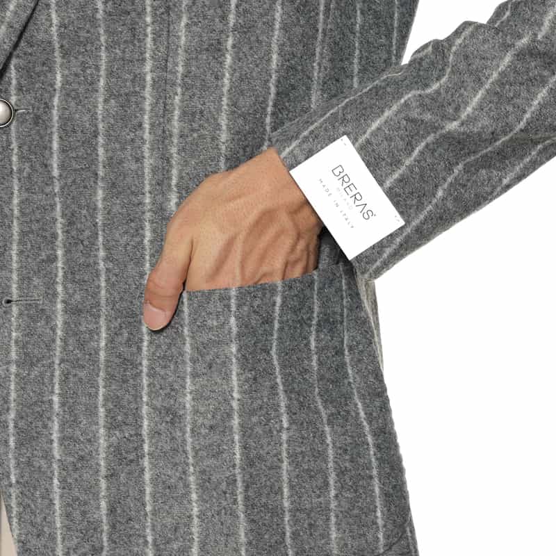 BRERAS BRERAS＜ブレラス＞ ストライプ柄テーラードジャケット"VENEZIA" GRAY