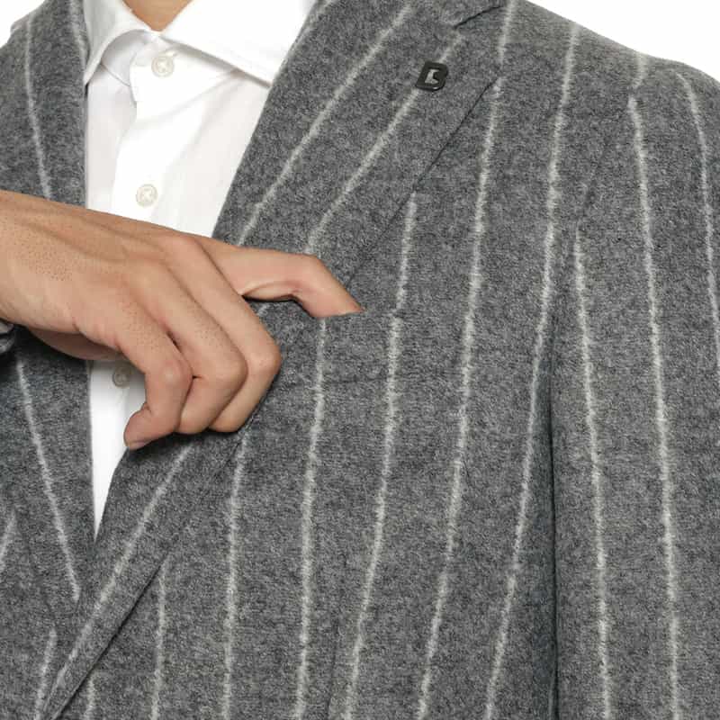 BRERAS BRERAS＜ブレラス＞ ストライプ柄テーラードジャケット"VENEZIA" GRAY