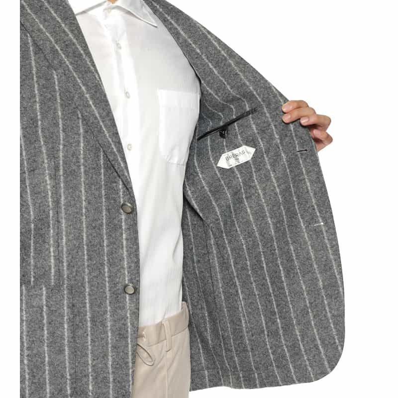 BRERAS BRERAS＜ブレラス＞ ストライプ柄テーラードジャケット"VENEZIA" GRAY