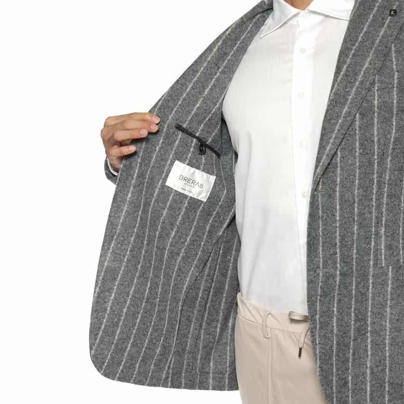 BRERAS BRERAS＜ブレラス＞ ストライプ柄テーラードジャケット"VENEZIA" GRAY