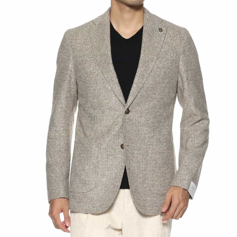 BRERAS BRERAS＜ブレラス＞ 千鳥柄テーラードジャケット"VENEZIA" BEIGE