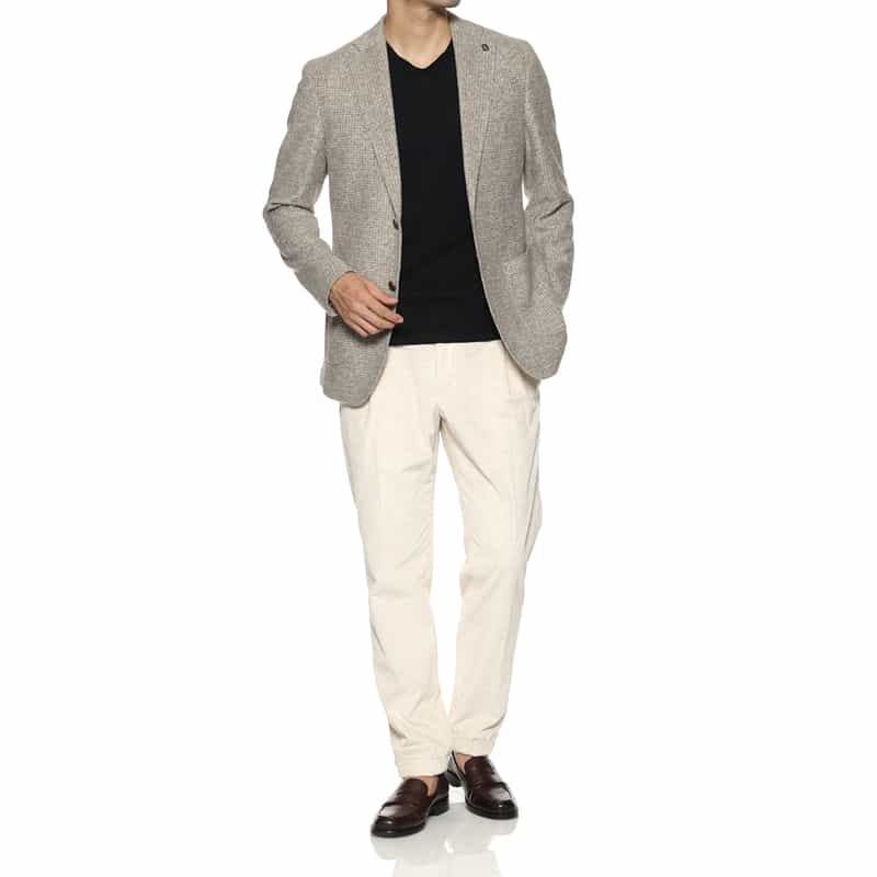 BRERAS BRERAS＜ブレラス＞ 千鳥柄テーラードジャケット"VENEZIA" BEIGE