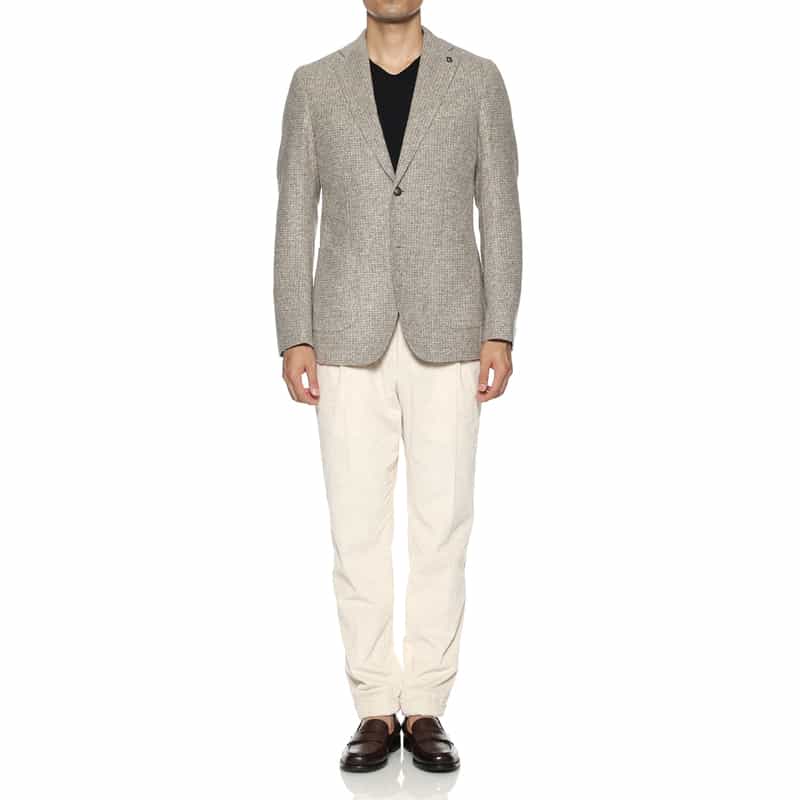 BRERAS BRERAS＜ブレラス＞ 千鳥柄テーラードジャケット"VENEZIA" BEIGE