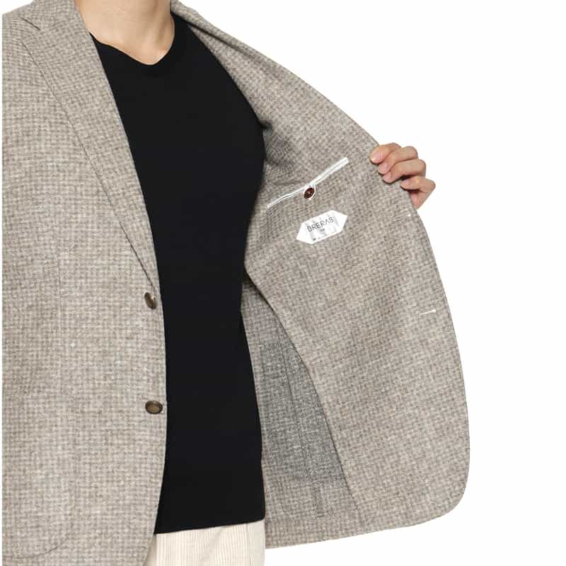 BRERAS BRERAS＜ブレラス＞ 千鳥柄テーラードジャケット"VENEZIA" BEIGE