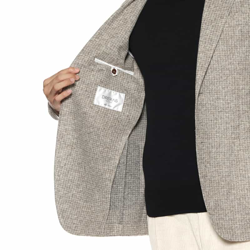 BRERAS BRERAS＜ブレラス＞ 千鳥柄テーラードジャケット"VENEZIA" BEIGE