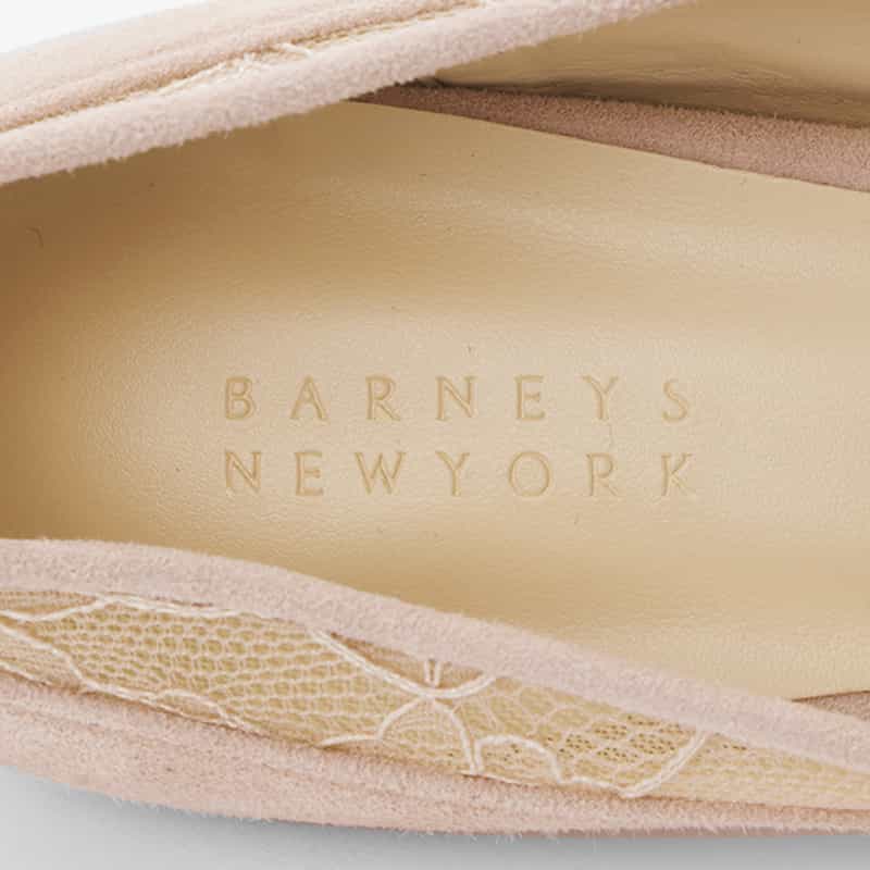 BARNEYS NEW YORK レース ポインテッドトゥパンプス PINK