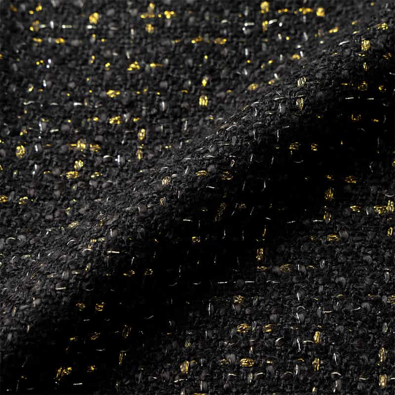 BARNEYS NEW YORK ツイード素材アシンメトリーフリルヘムドレス BLACK