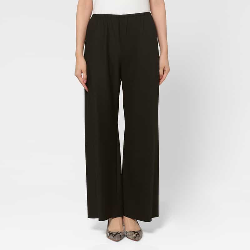 BARNEYS NEW YORK ウォッシャブル イージーワイドパンツ BLACK