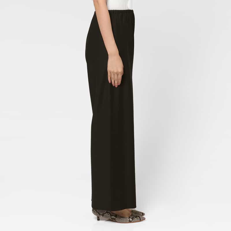 BARNEYS NEW YORK ウォッシャブル イージーワイドパンツ BLACK