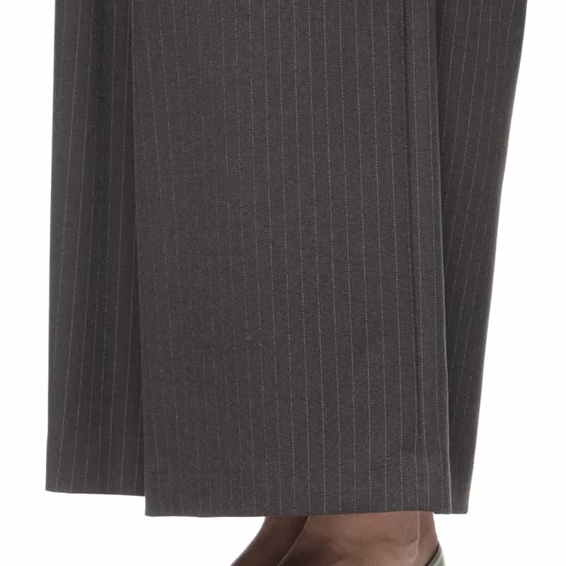 BARNEYS NEW YORK ウォッシャブル ピンストライプ柄ドローストリングワイドパンツ GRAY