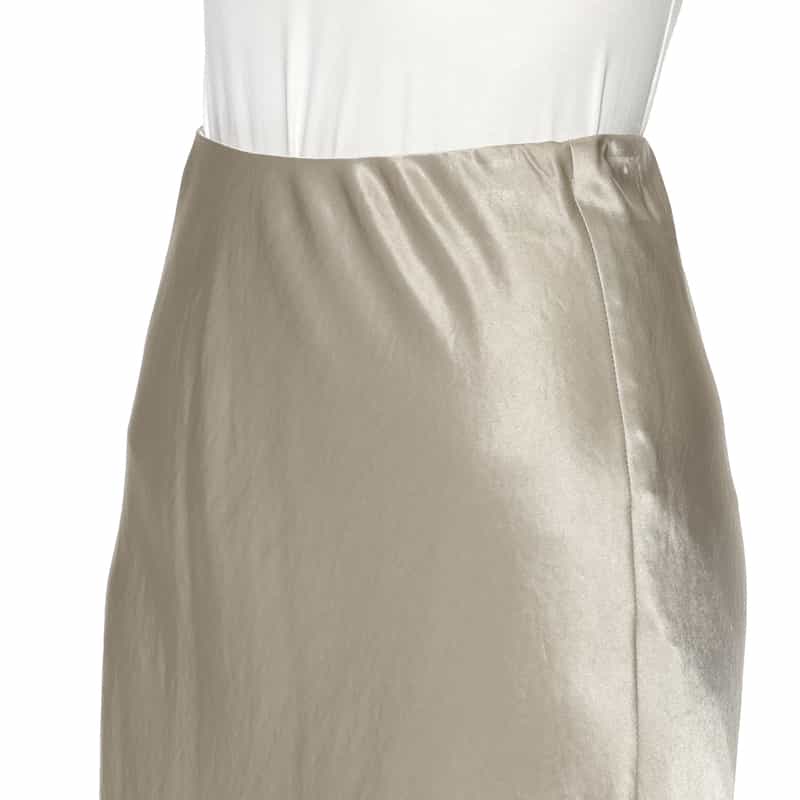 BARNEYS NEW YORK ウォッシャブル シワ加工ロングサテンスカート BEIGE