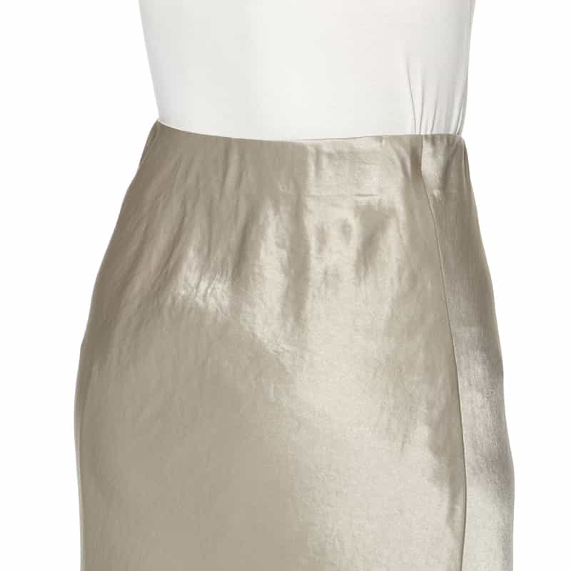 BARNEYS NEW YORK ウォッシャブル シワ加工ロングサテンスカート BEIGE
