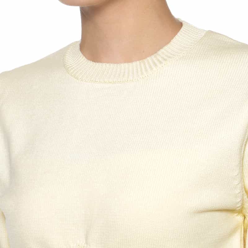 BARNEYS NEW YORK セットアップ ウォッシャブル ペプラムニットプルオーバー WHITE