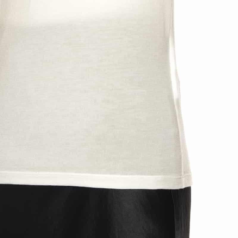 BARNEYS NEW YORK ウォッシャブル シアー タートルネックニットプルオーバー WHITE