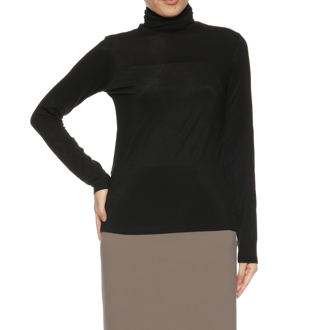 ウォッシャブル シアー タートルネックニットプルオーバー