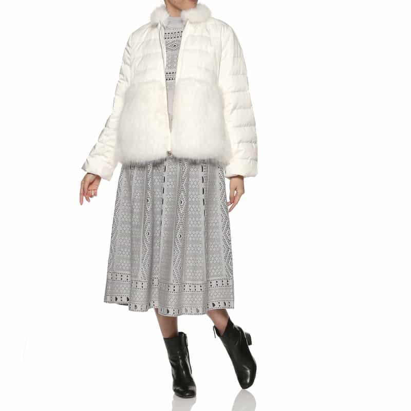 BARNEYS NEW YORK コンビネーション ショート丈ダウンジャケット WHITE