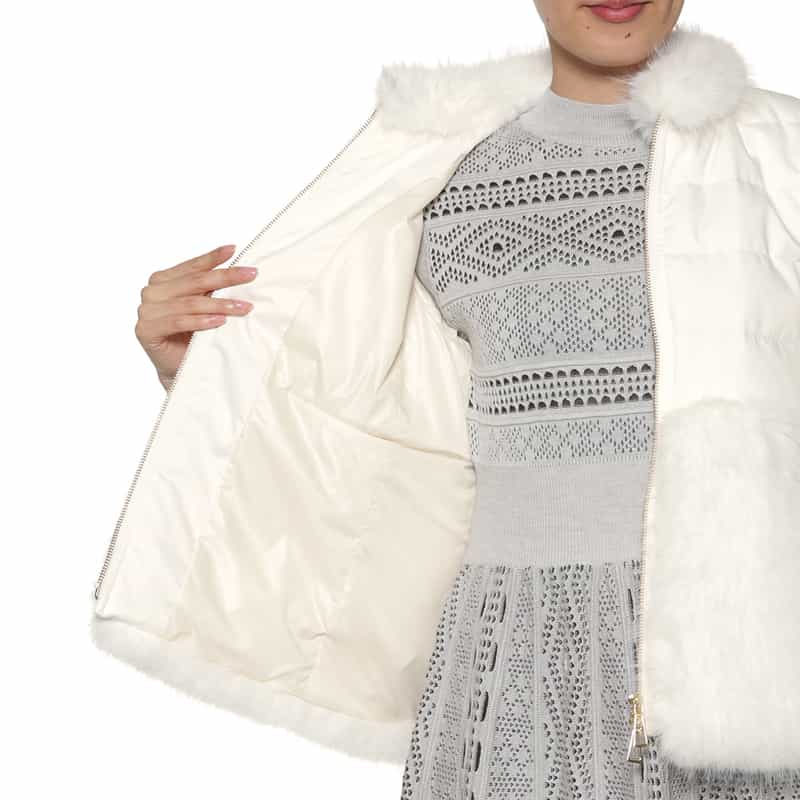 BARNEYS NEW YORK コンビネーション ショート丈ダウンジャケット WHITE