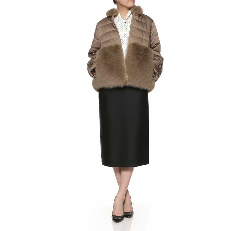 BARNEYS NEW YORK コンビネーション ショート丈ダウンジャケット BROWN