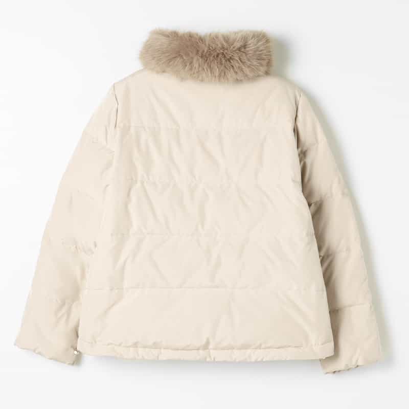 BARNEYS NEW YORK ファー付きダウンジャケット BEIGE