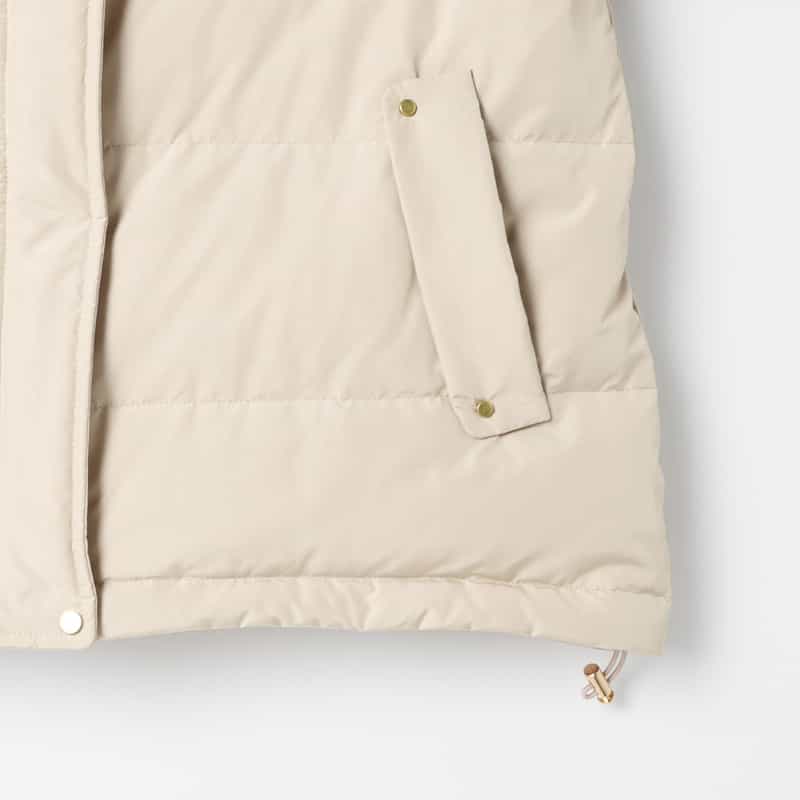 BARNEYS NEW YORK ファー付きダウンジャケット BEIGE