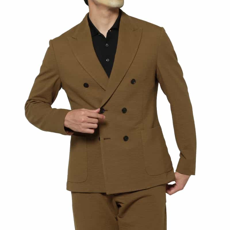 FRADI＜フラディ＞ コットンリネン素材ダブルブレストジャケット