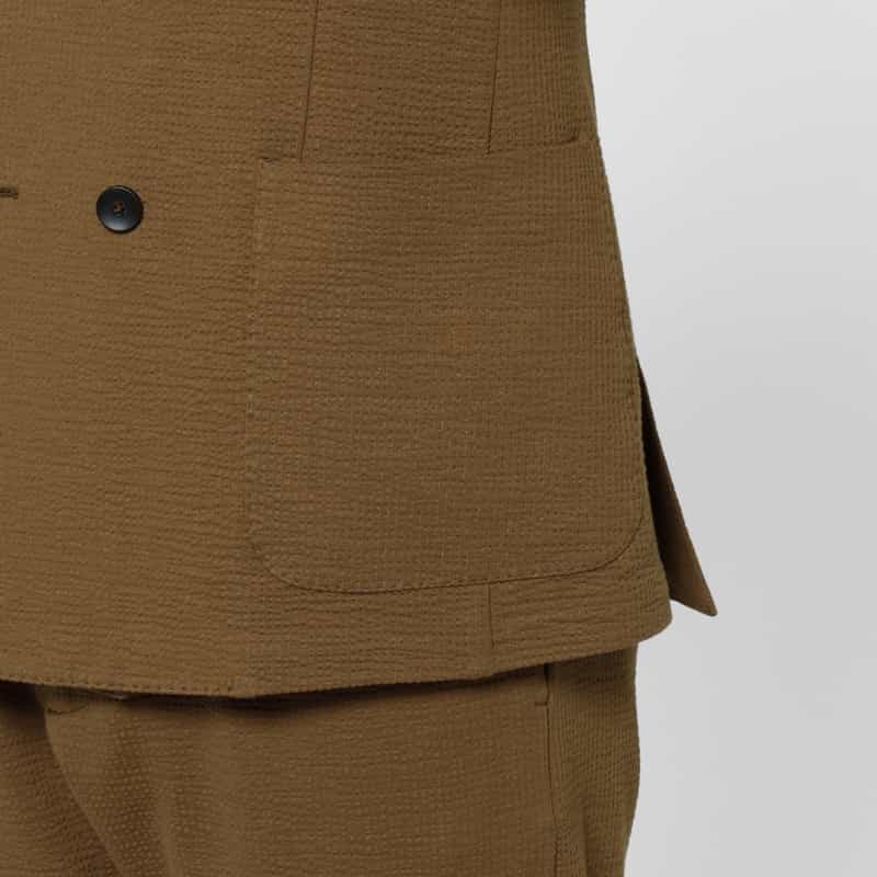 FRADI FRADI＜フラディ＞ コットンリネン素材ダブルブレストジャケット BROWN