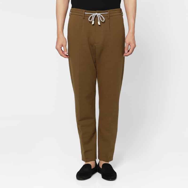 FRADI FRADI＜フラディ＞ シアサッカー素材ジャージーパンツ BROWN