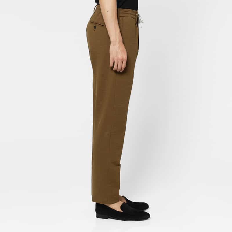 FRADI FRADI＜フラディ＞ シアサッカー素材ジャージーパンツ BROWN