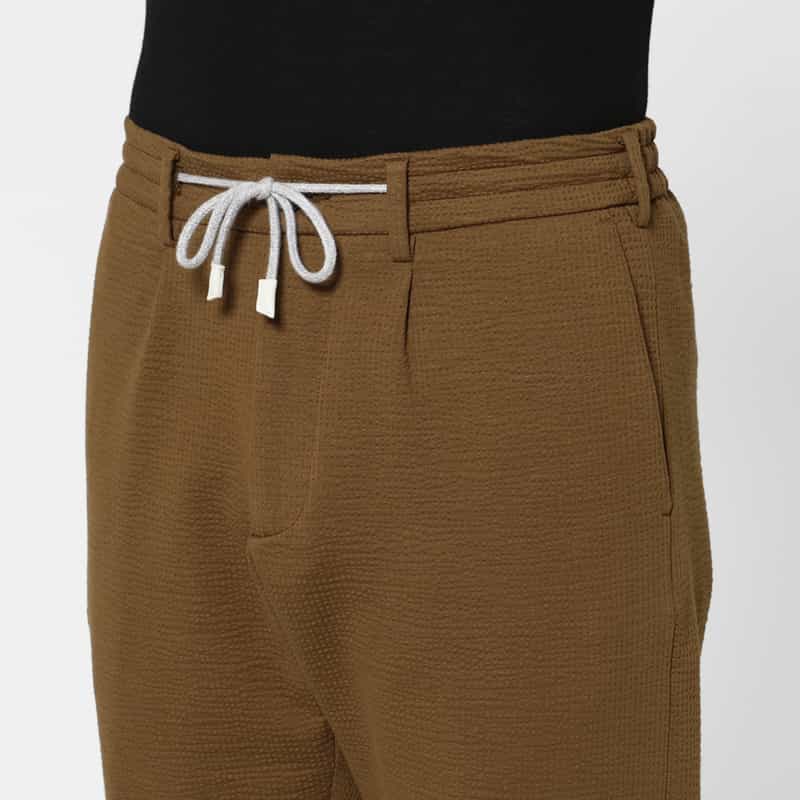 FRADI FRADI＜フラディ＞ シアサッカー素材ジャージーパンツ BROWN