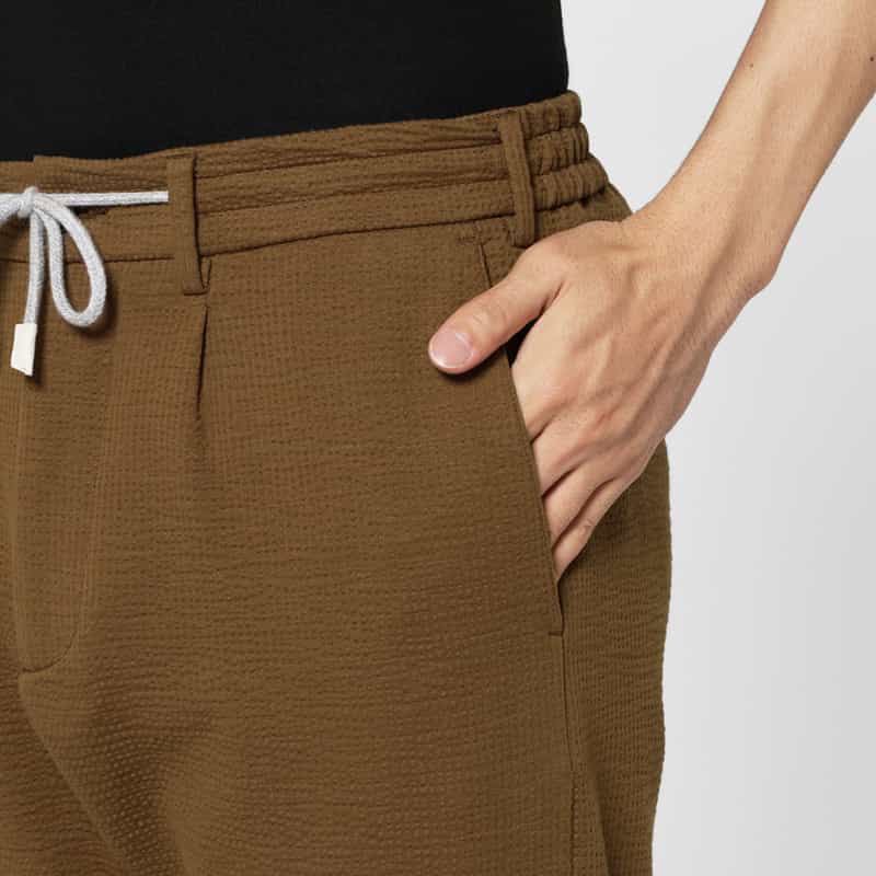 FRADI FRADI＜フラディ＞ シアサッカー素材ジャージーパンツ BROWN